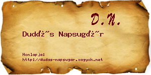 Dudás Napsugár névjegykártya